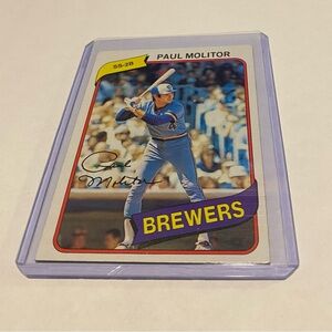 Paul Molitor 1980 Topps Baseball Card Vintage Collectible